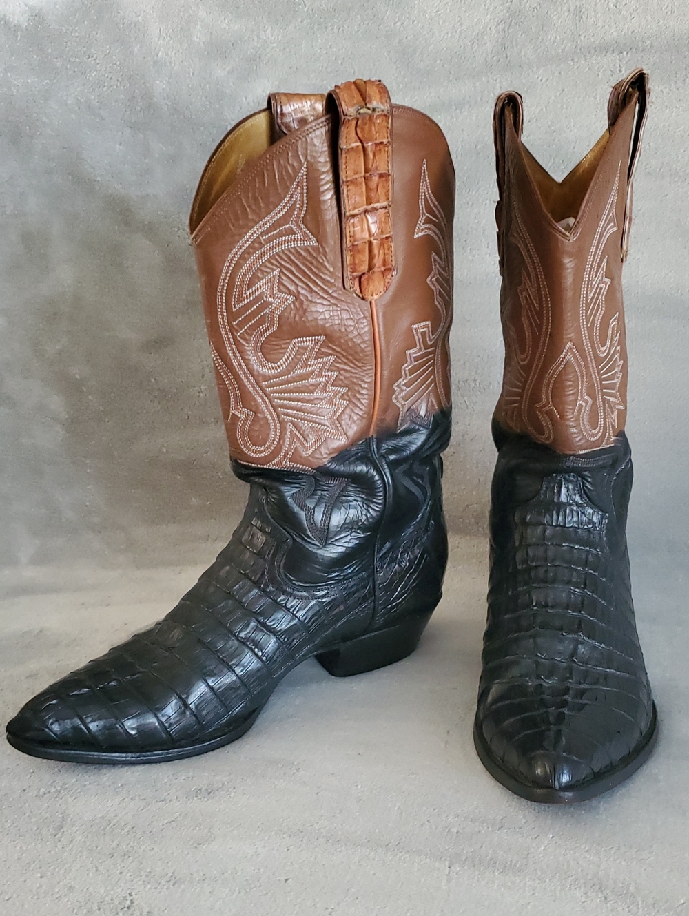 MAX LEATHER Hand Crafted Two-Tone Western Cowboy Boots MEN'S SIZE: 11EE